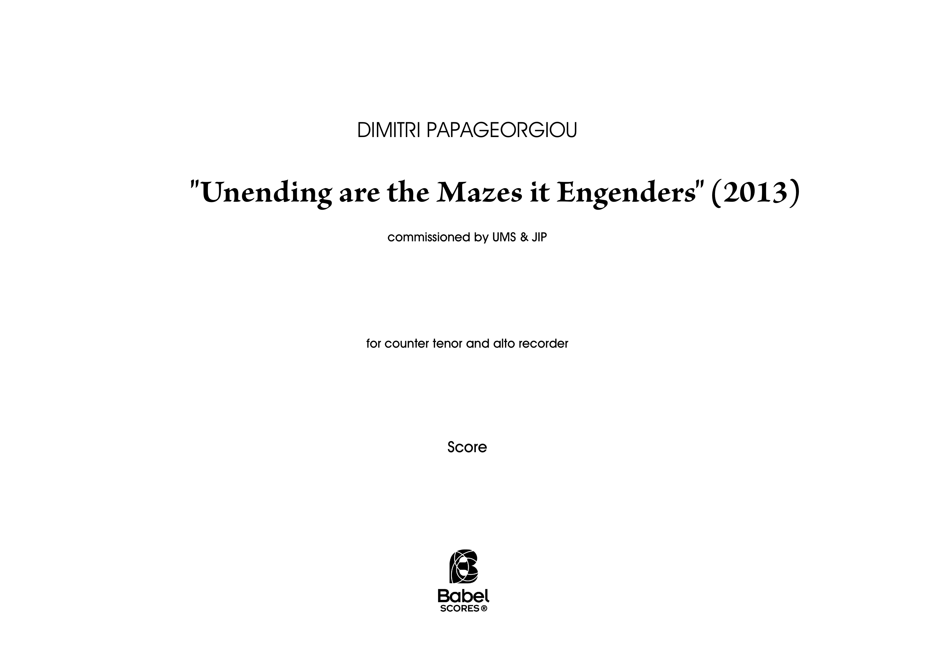 Undending are the Mazes it Engenders Dimitri Papageorgiou A3 z